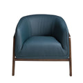 Teal leather armchair