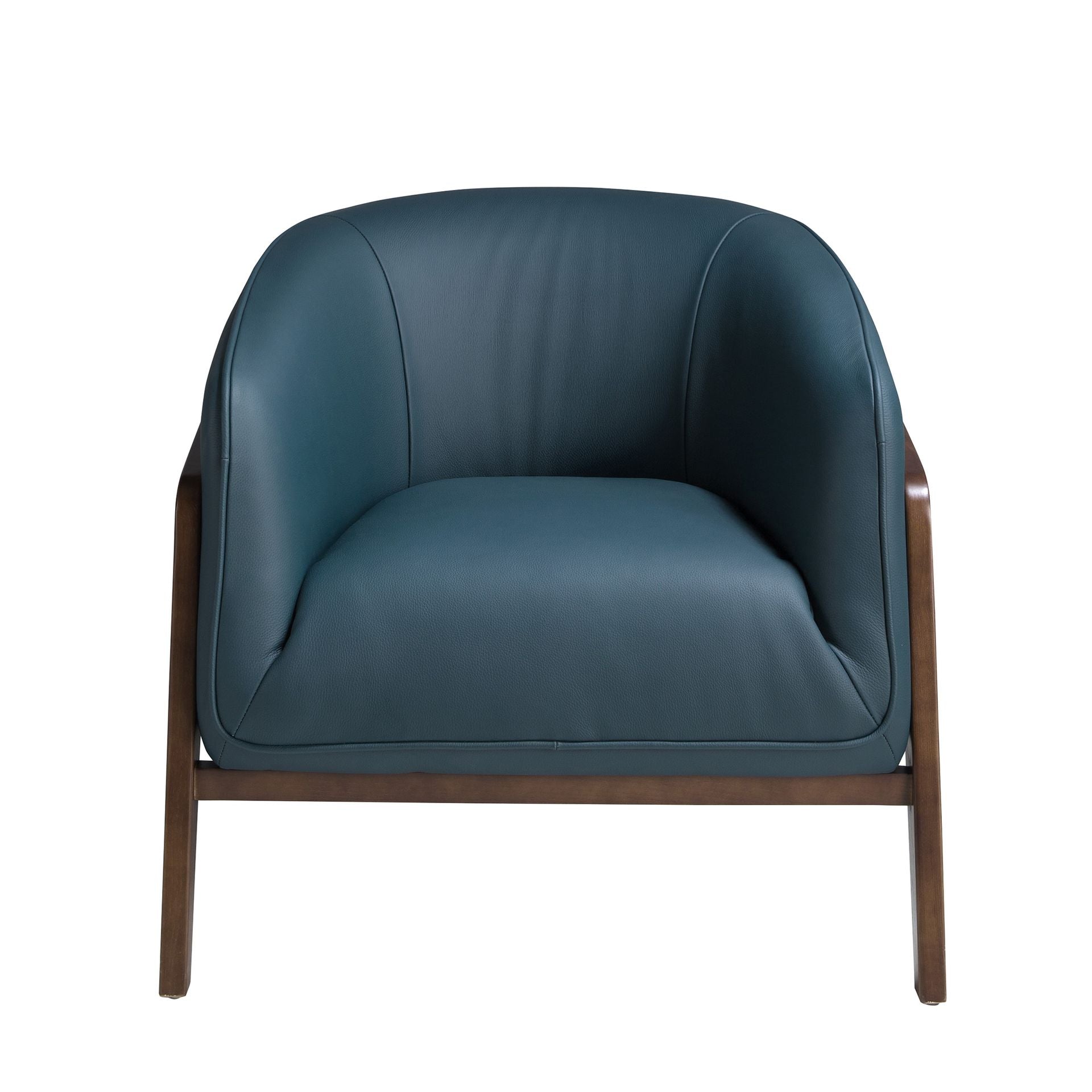 Teal leather armchair