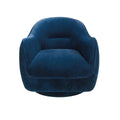 Poltrona girevole in velluto blu scuro