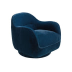 Poltrona girevole in velluto blu scuro