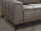 Three-seater reclining sofa in grey leather