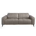 Three-seater reclining sofa in grey leather