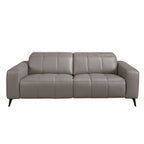 Three-seater reclining sofa in grey leather