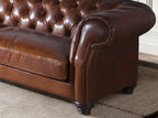 Divano Chester a 3 posti in pelle marrone cognac