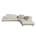 Light grey leather right corner sofa
