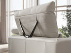 Light grey leather right corner sofa