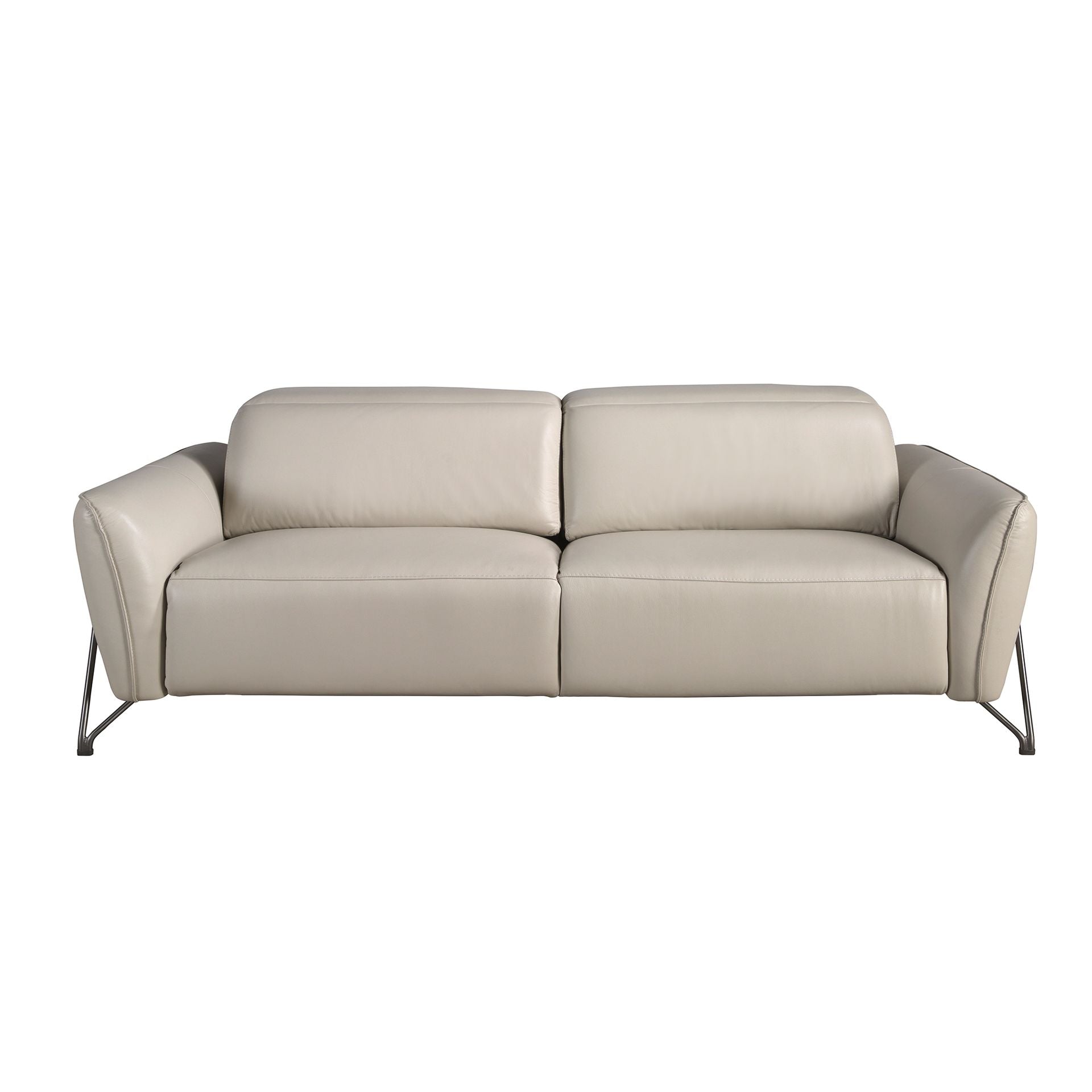 3-seater leather recliner sofa in sand