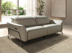 3-seater leather recliner sofa in sand