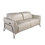 Two-seater leather relax sofa in sand colour