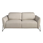Two-seater leather relax sofa in sand colour
