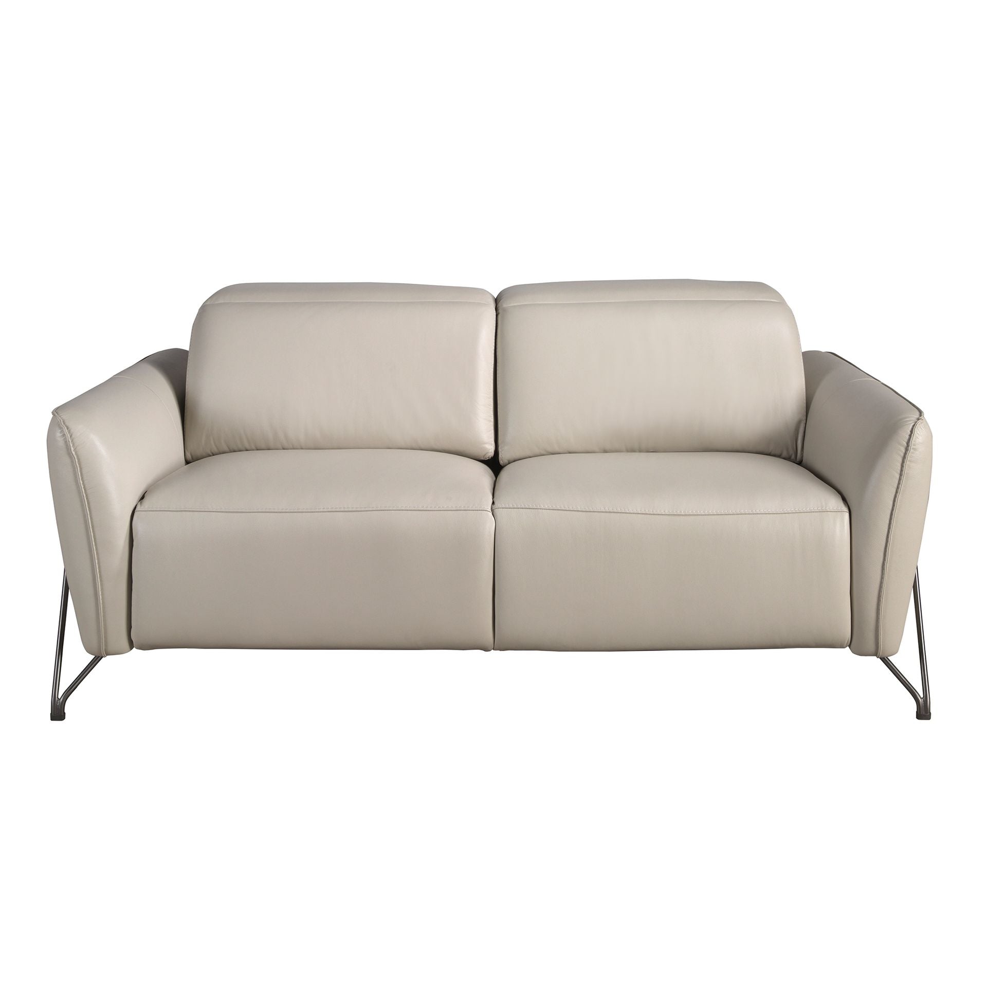 Two-seater leather relax sofa in sand colour