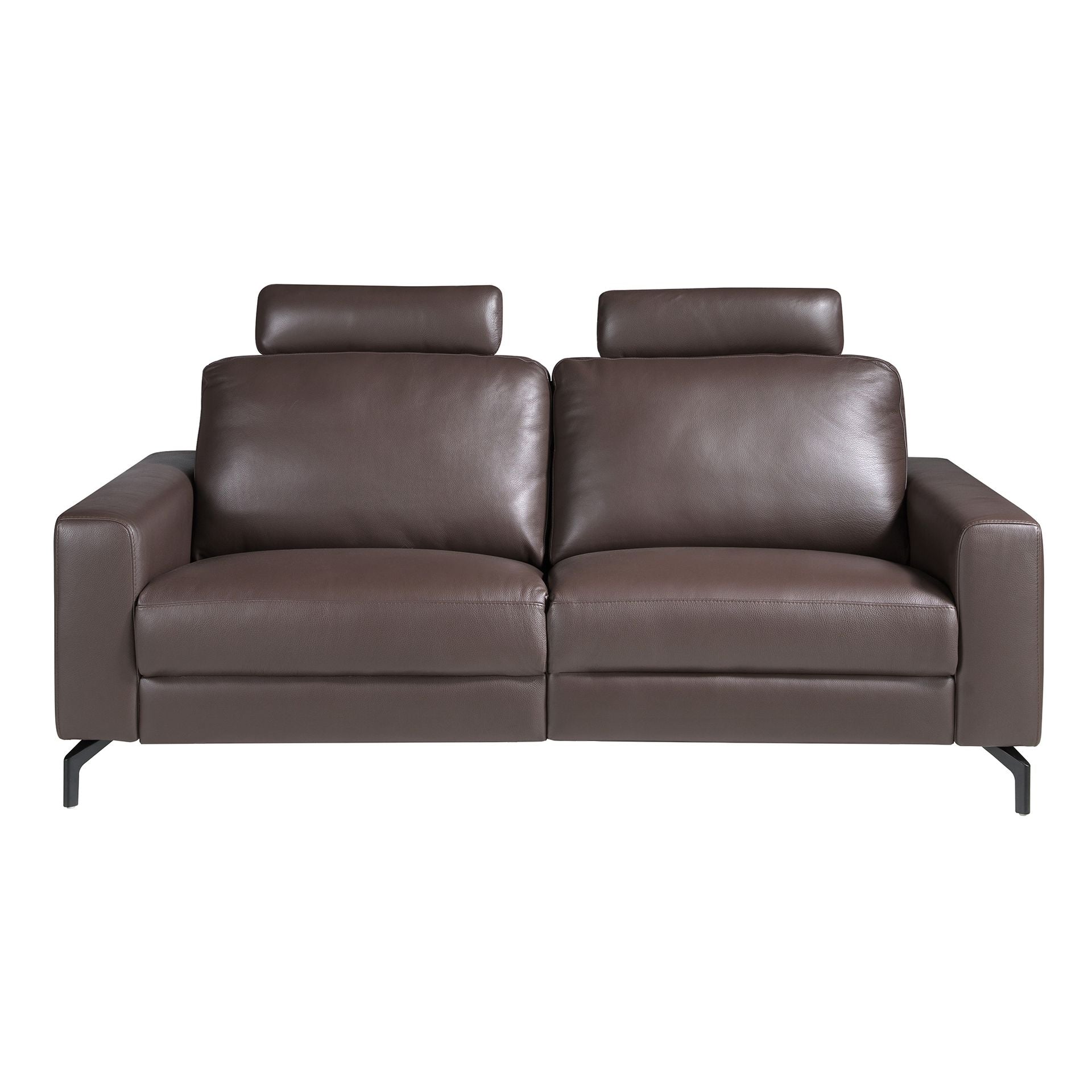 Divano relax a 3 posti in pelle marrone cioccolato