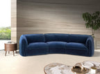Dark blue velvet 3-seater sofa