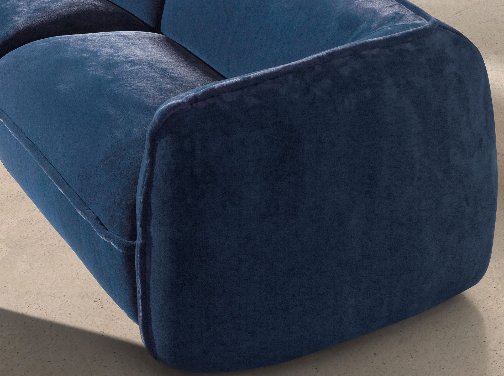 Dark blue velvet 3-seater sofa