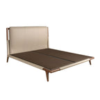 Mink-coloured faux leather bed