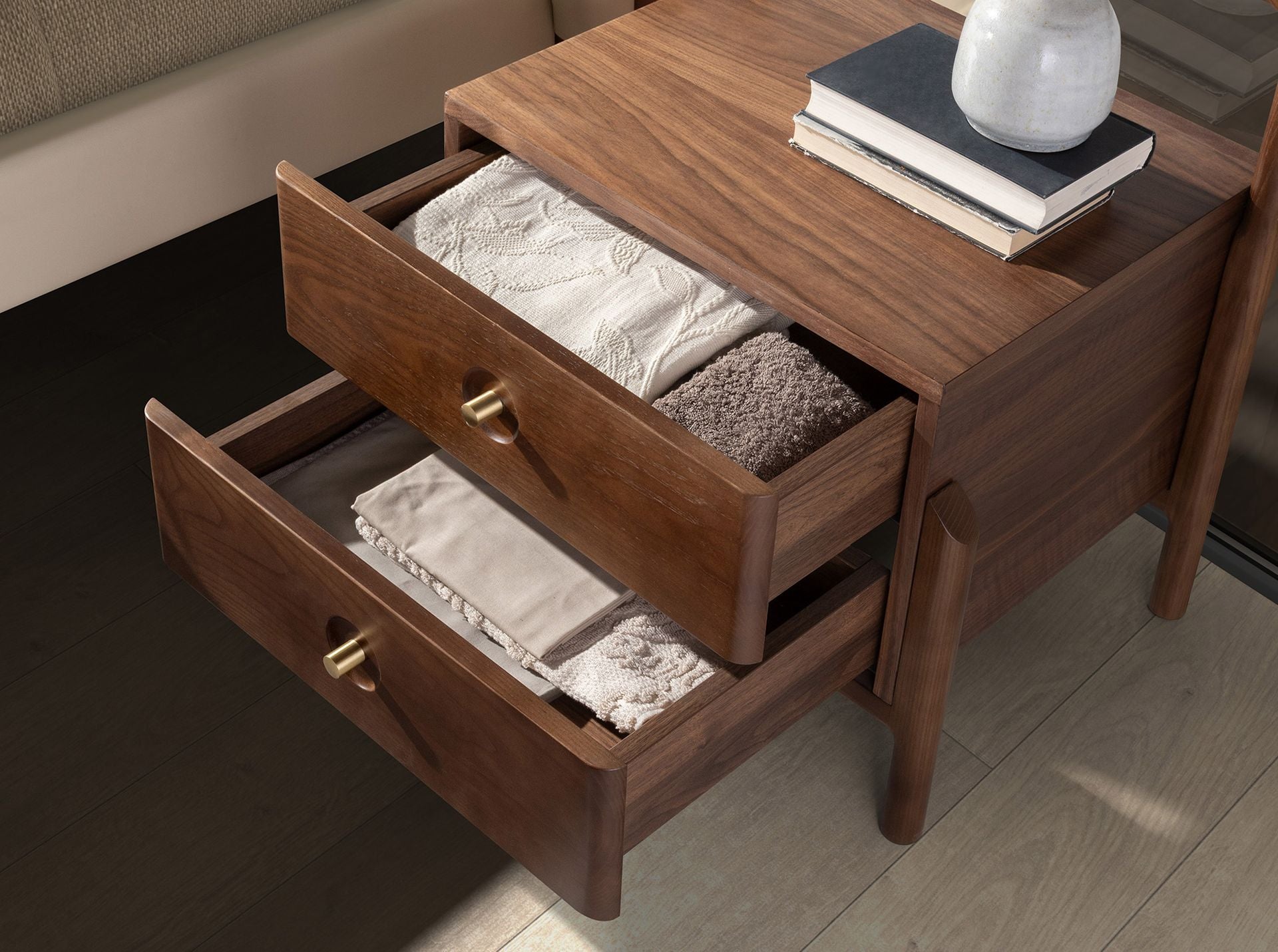 Bedside table walnut
