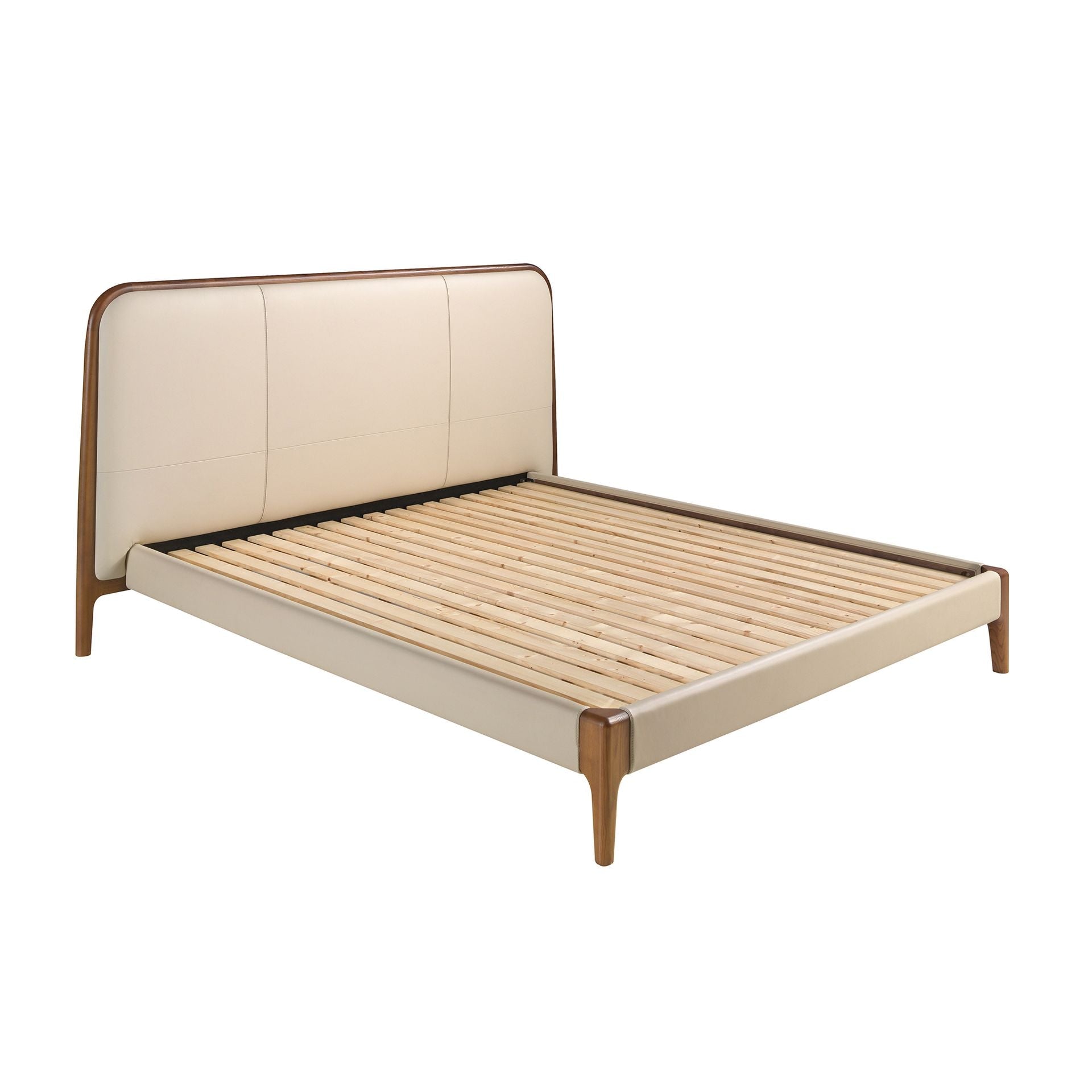 Cream faux leather bed