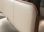 Cream faux leather bed