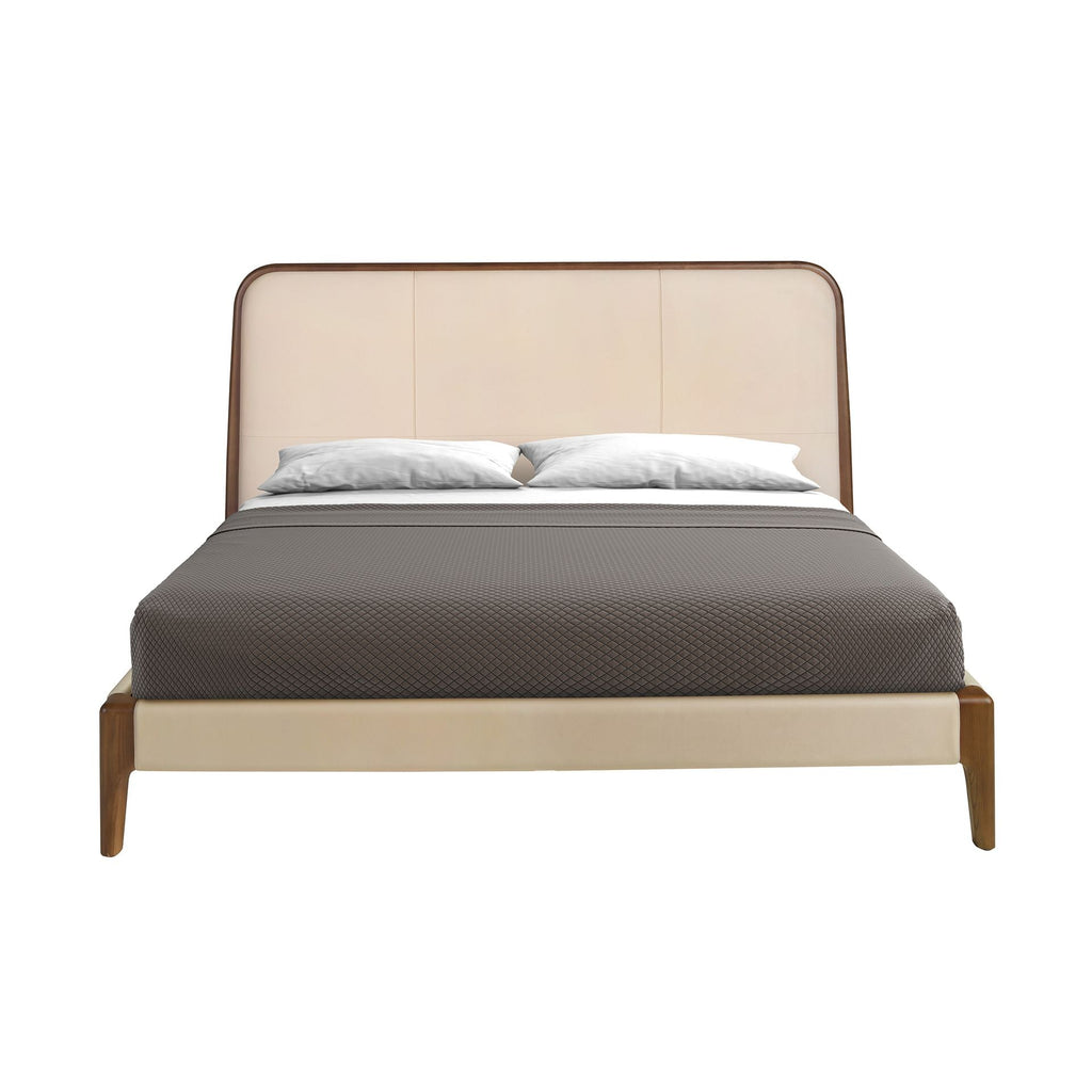 Cream faux leather bed
