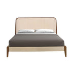 Cream faux leather bed