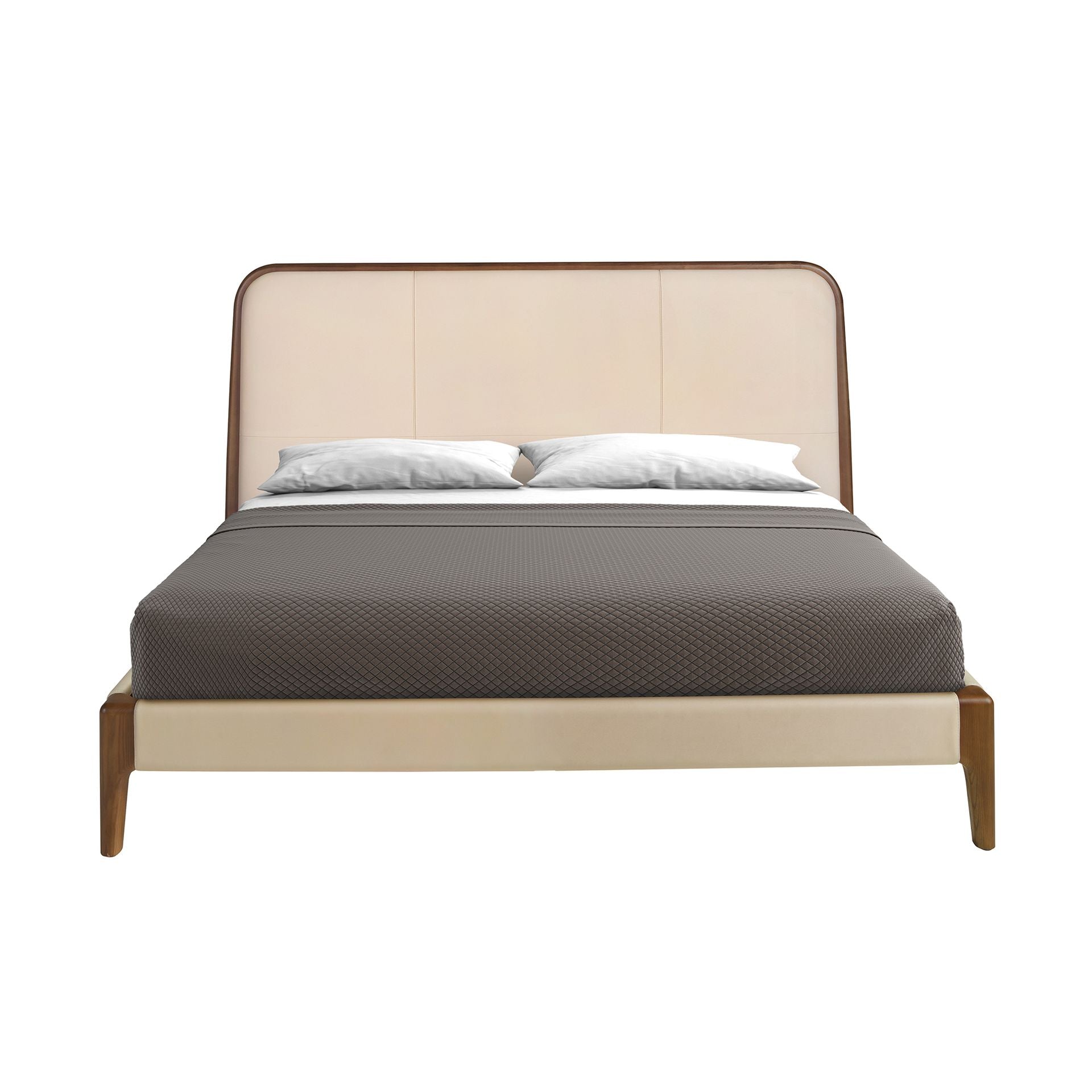 Cream faux leather bed