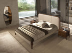 Cream faux leather bed