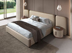 Faux leather mink-colored bed