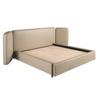 Faux leather mink-colored bed