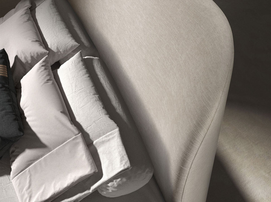 Light grey fabric bed