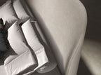 Light grey fabric bed