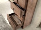 Chiffonier in noce e PVC nero