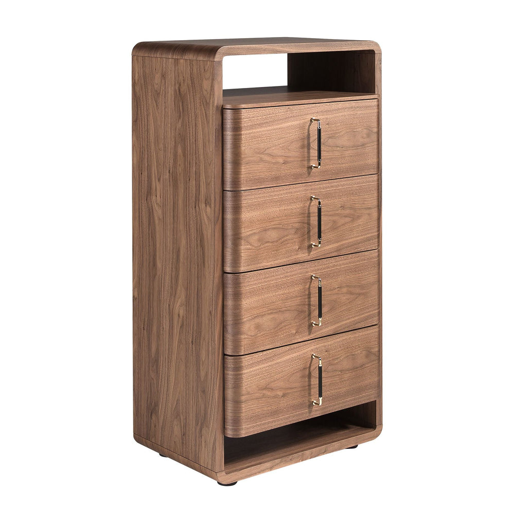 Chiffonier in noce e PVC nero