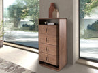 Chiffonier in noce e PVC nero