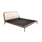 Faux leather bed, sand colored
