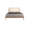 Faux leather bed, sand colored