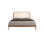 Faux leather bed, sand colored
