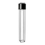 Floor lamp in black and polished gold PVC and black steel