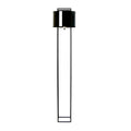 Floor lamp in black and polished gold PVC and black steel