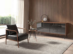 White glass and black steel table lamp with polished golden steel base
