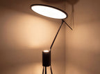 Floor lamp in black steel