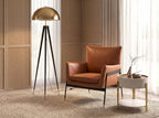 Floor lamp in polished golden steel and black steel
