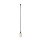 Black steel floor lamp with porcelain marble base
