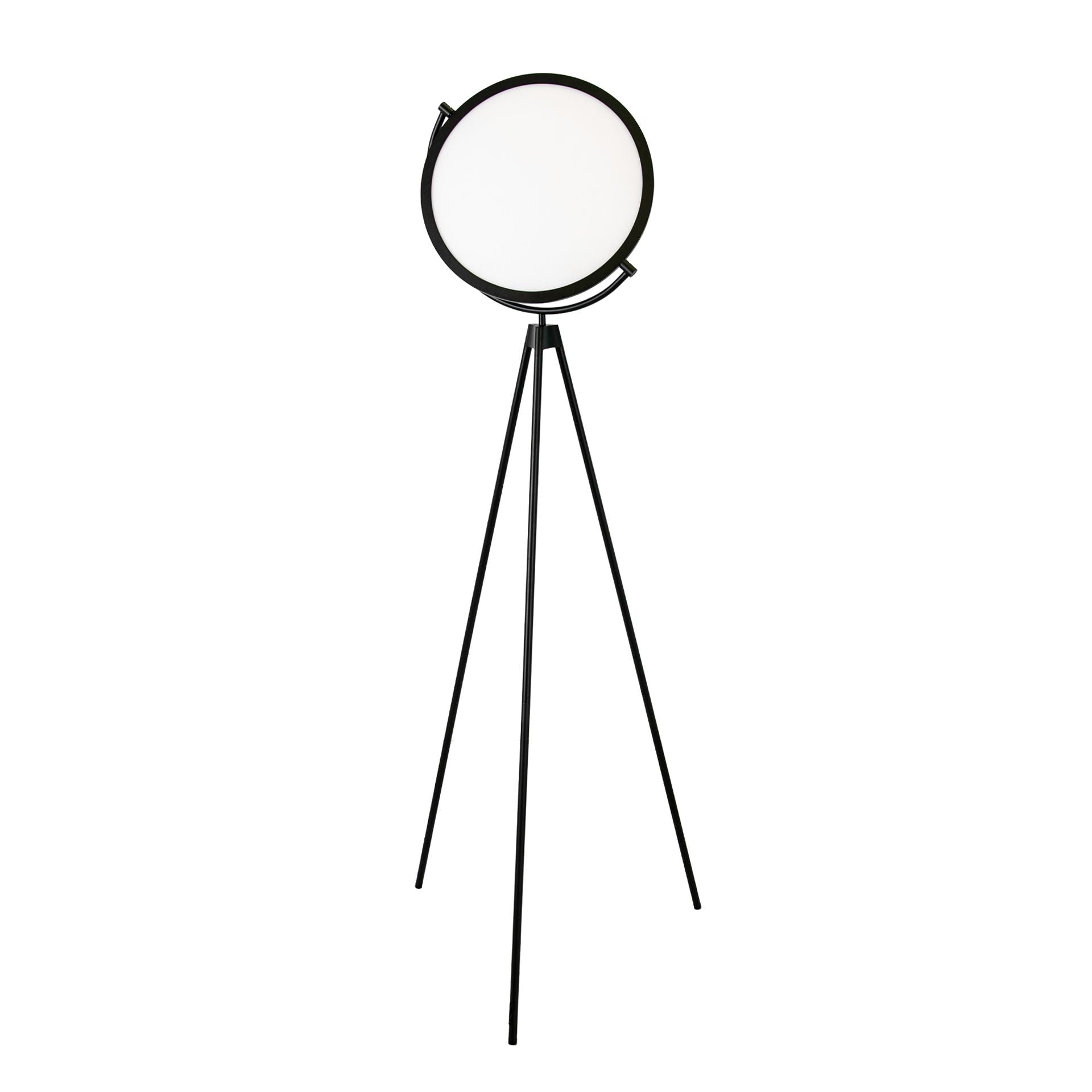 Black steel floor lamp