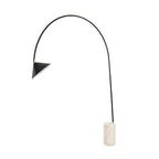 Floor lamp in black steel with porcelain marble base