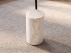 Floor lamp in black steel with porcelain marble base