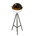 Floor lamp in black steel and polished gold steel