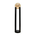 Amber Smoked Glass and Black Steel Floor Lamp