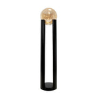Amber Smoked Glass and Black Steel Floor Lamp