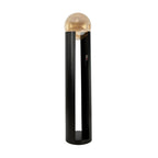 Amber Smoked Glass and Black Steel Floor Lamp