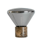 Grey smoked glass and porcelain marble mirror effect table lamp